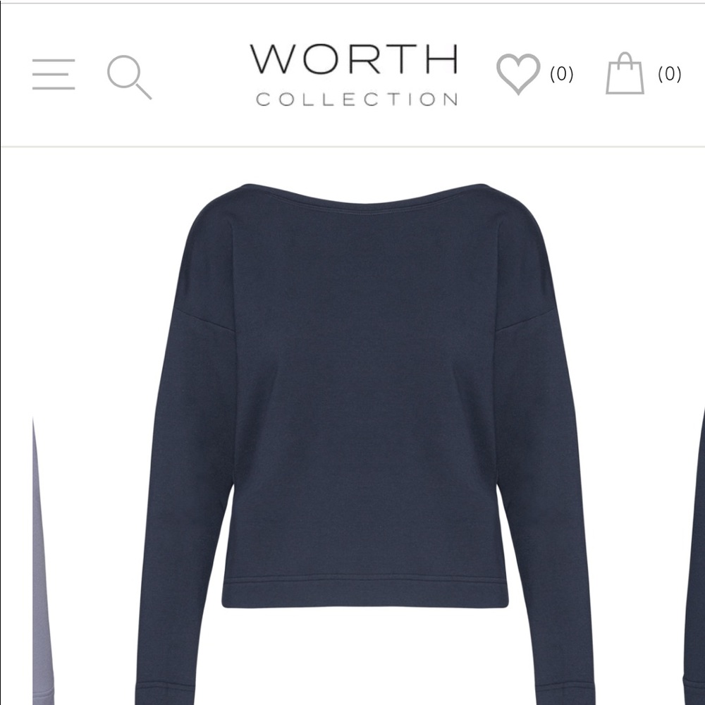 NWT Worth New York tie back sweatshirt NAVY  sz S